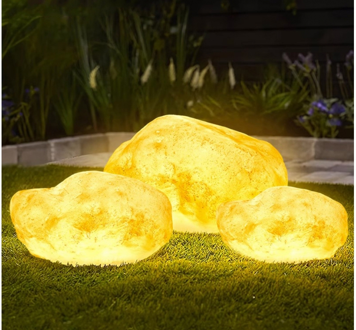 创意发光石头灯户外防水庭院灯花园草坪灯装饰室外灯仿真景观灯